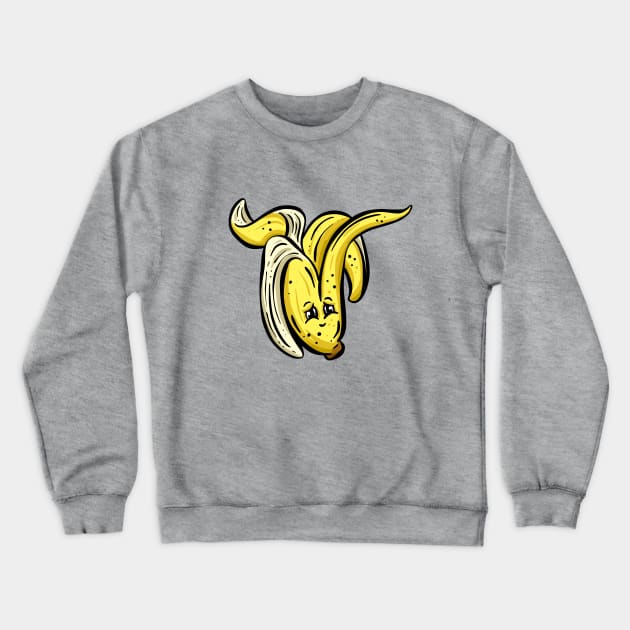 Cheeky Cartoon Banana Skin Garden Tips Toons Crewneck Sweatshirt by Garden Tips Toons